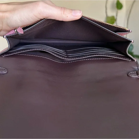 Coach Anna Foldover Pink Pebbled Leather Clutch/No Strap! - Picture 5 of 9